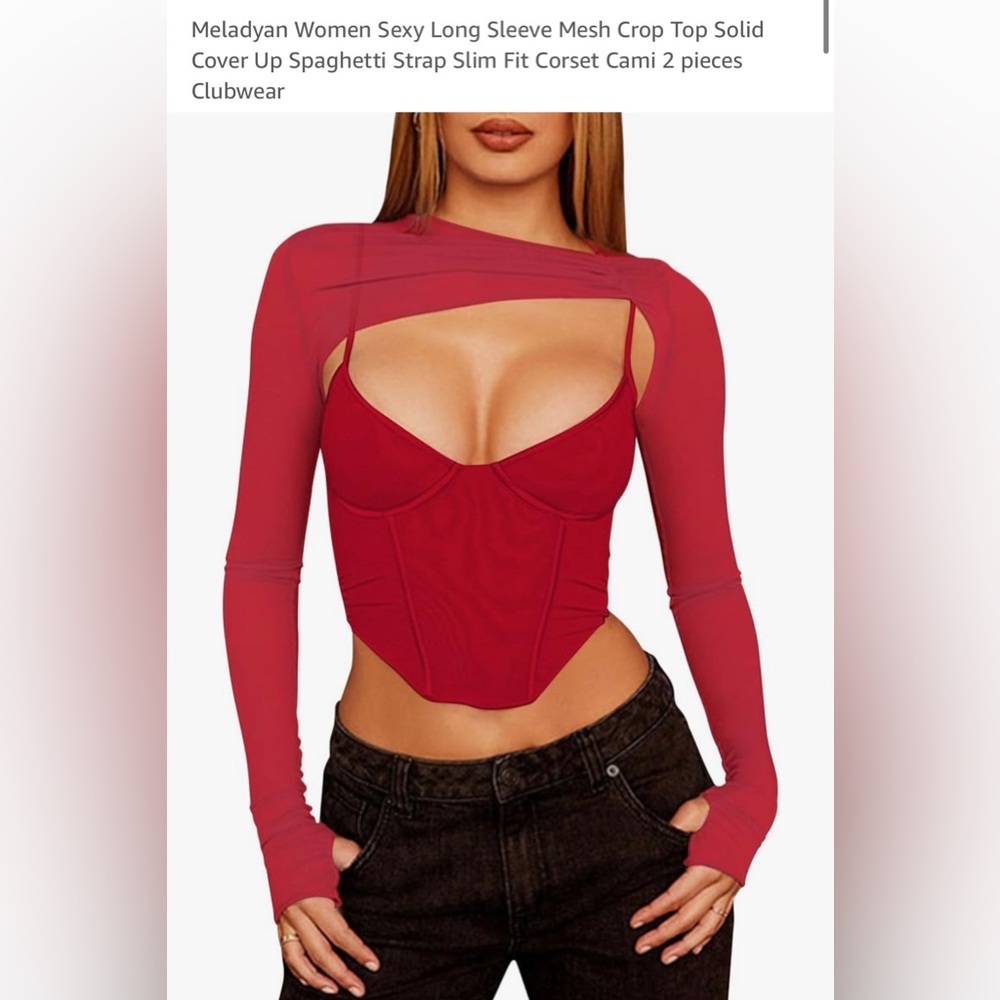 Sexy long sleeve mesh crop top